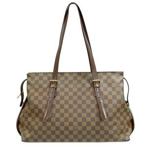 Chelsea Damier Ebene Canvas Shoulder Tote Bag